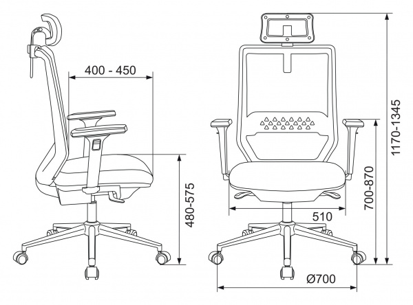 Кресло руководителя Бюрократ MC-W612 N-H